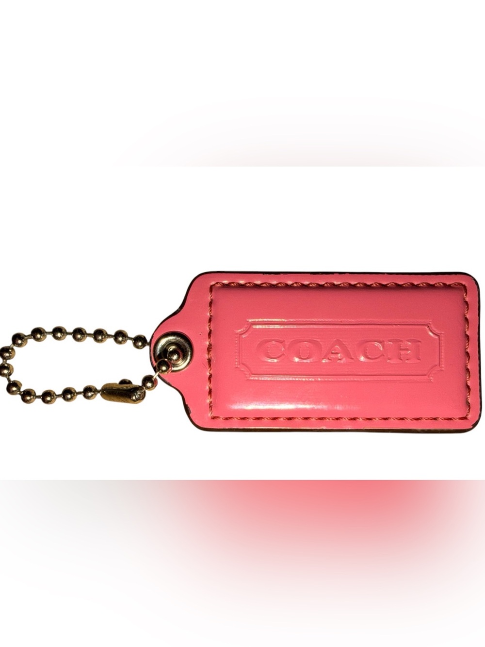 Coach Patent Leather Hangtag Barbiecore Pink Y2K Embossed Coach Logo McBling